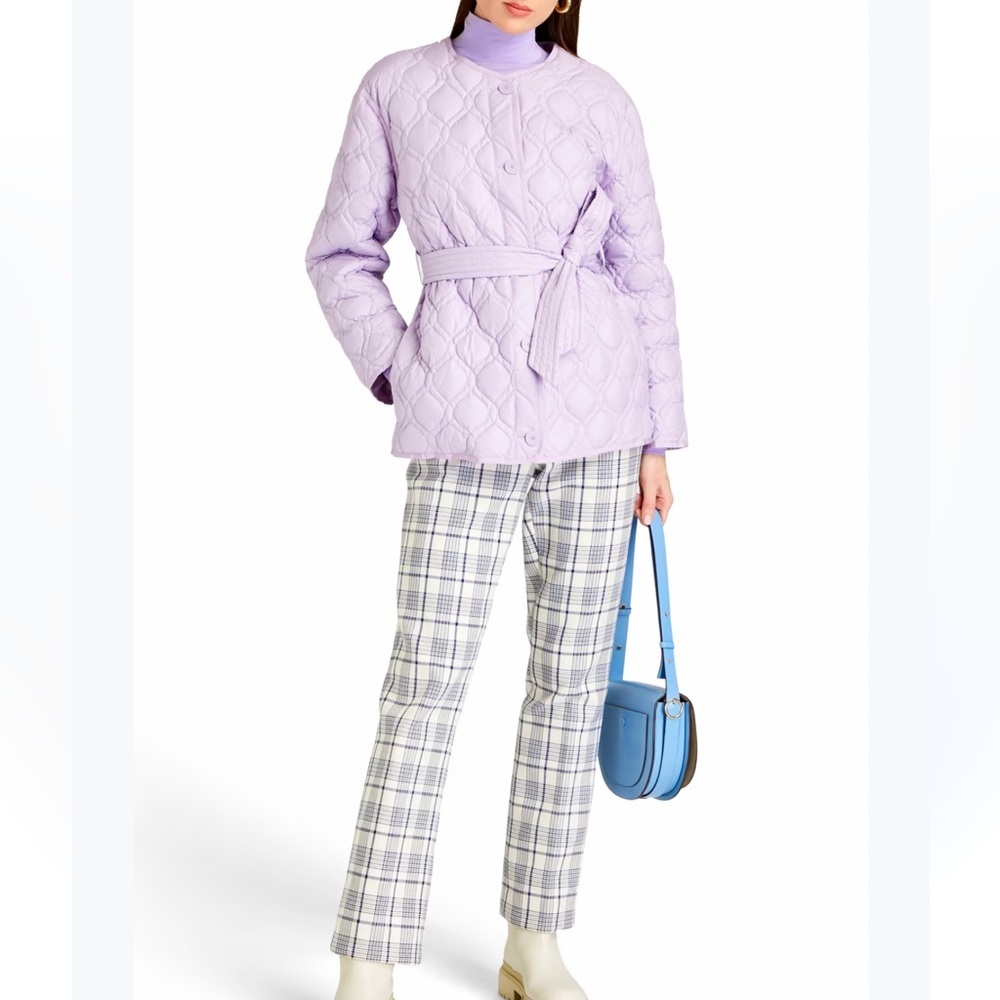 NWT- Sandro Lavender Quilted Jacket with Belt